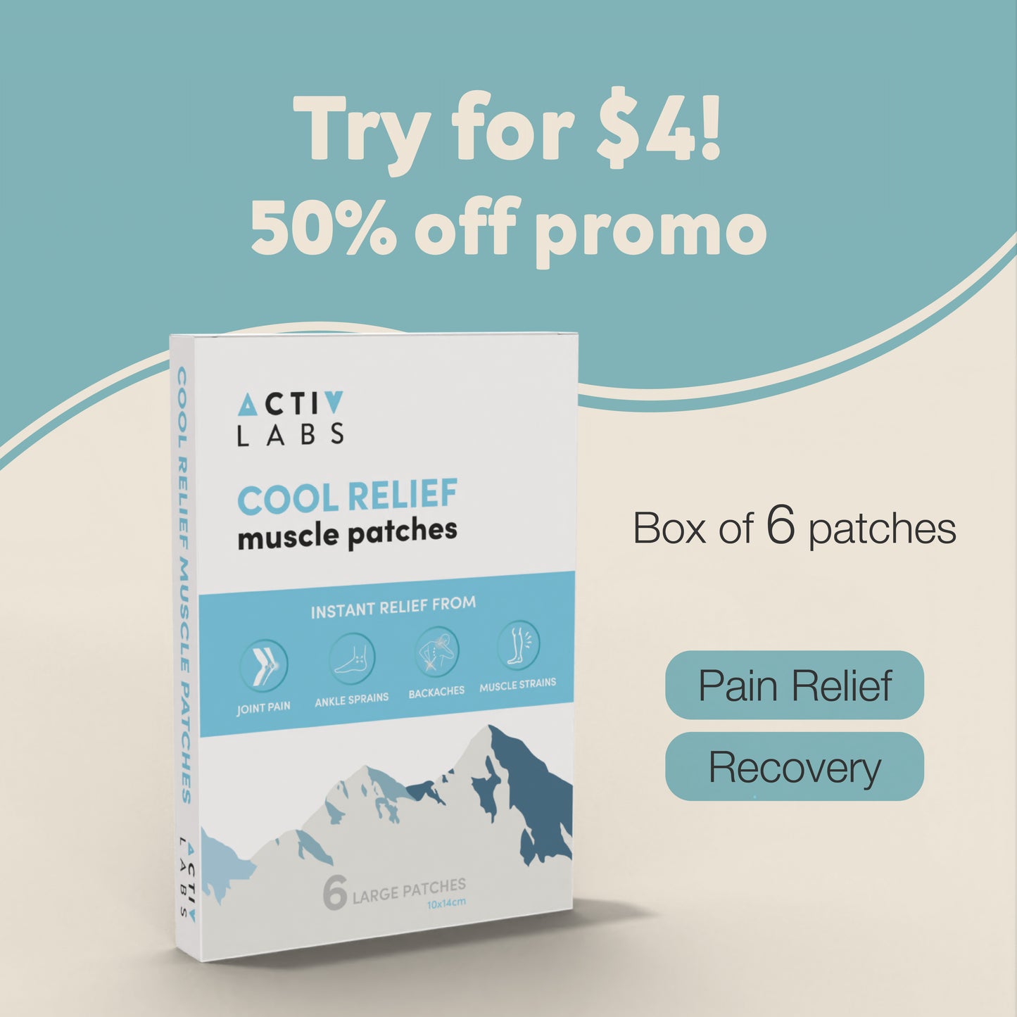 Cool Relief Muscle Patches | Box of 6